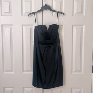 Size 2 Black House White Market satin, strapless cocktail dress
